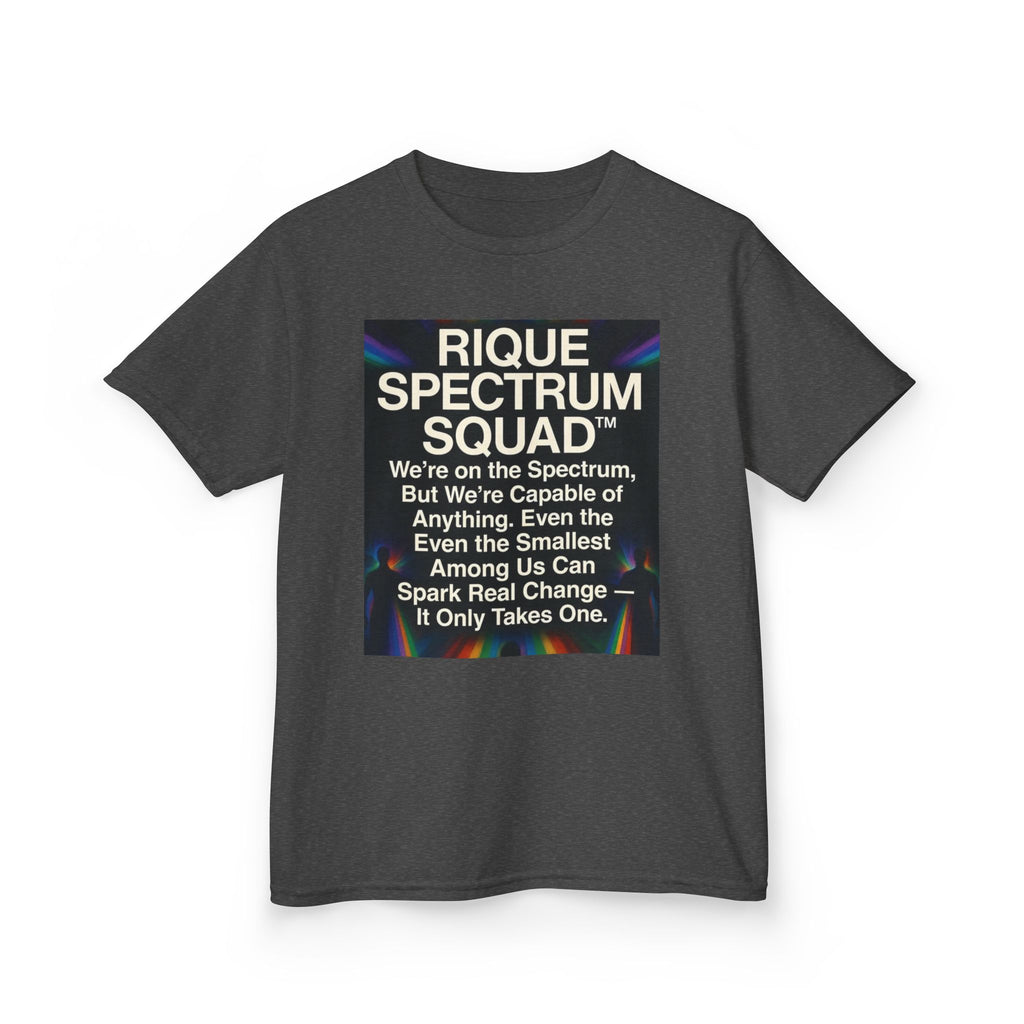 Kids Spectrum Squad Tee — "I Go Into The Fire" Phoenix Resilience Shirt