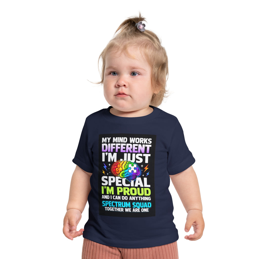 Autism Pride Baby Tee - "My Mind Works Different" Spectrum Squad Short Sleeve