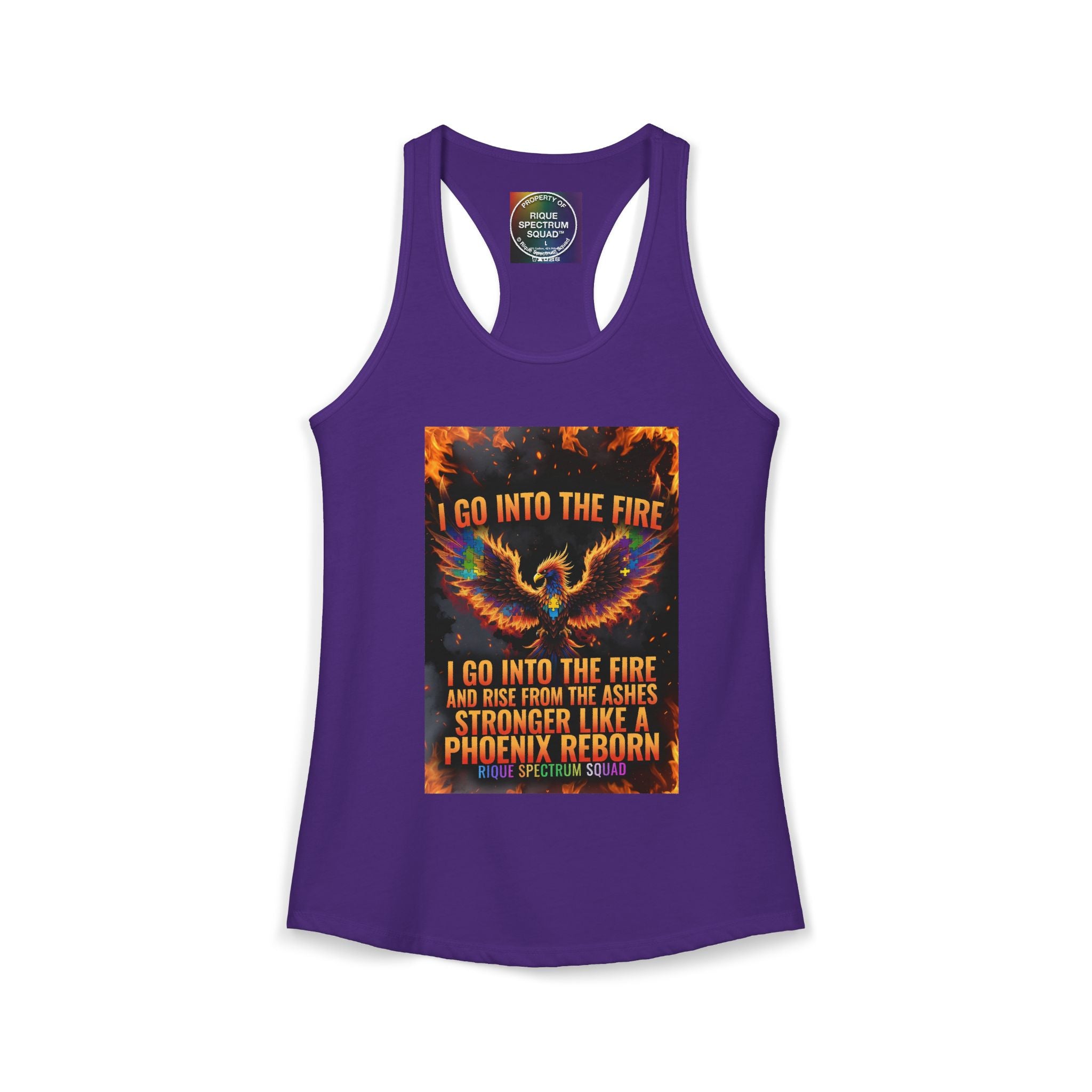 Spectrum Squad Women's Racerback Tank — Autism Pride Slim Fit Edition