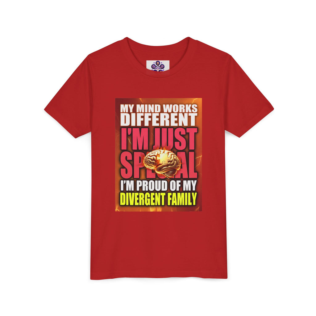 Youth Tee - "My Mind Works Different I'm Just Special" Divergent Family Pride