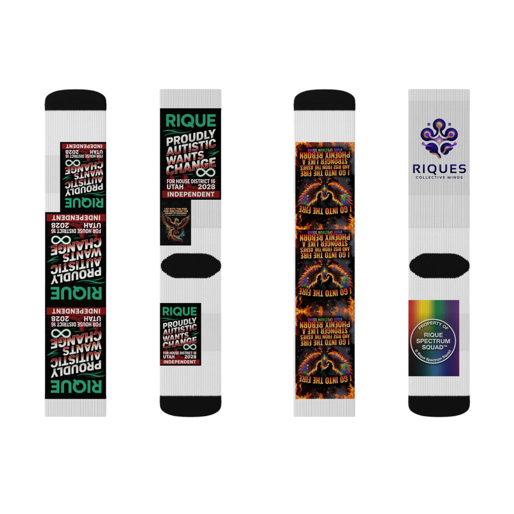 Political Quote Sublimation Socks — 'True' Protest Graphic Crew Socks