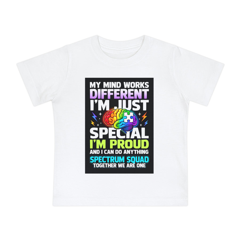 Autism Pride Baby Tee - "My Mind Works Different" Spectrum Squad Short Sleeve