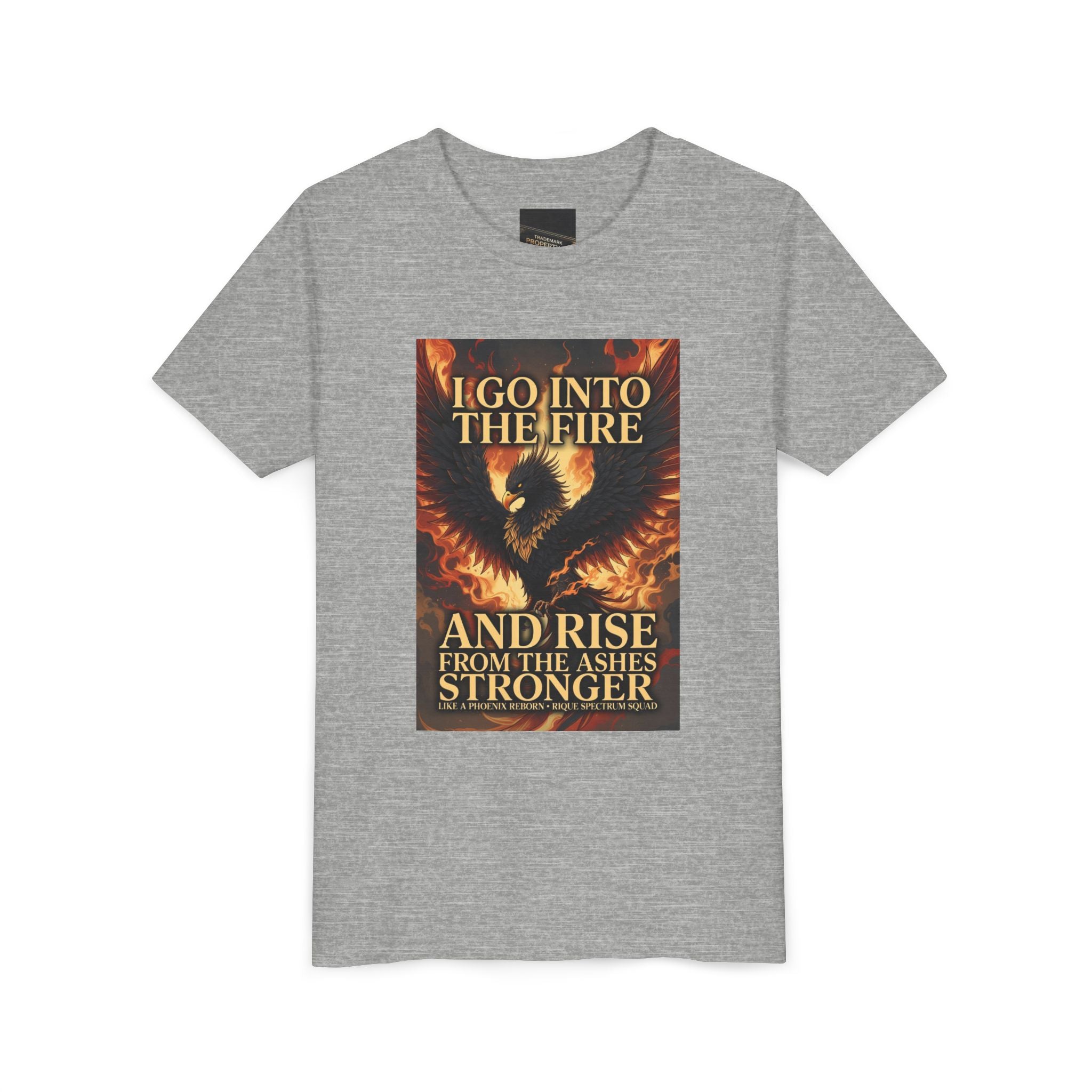 Youth Tee — Inspirational Phoenix 'I Go Into the Fire and Rise from the Ashes Stronger'