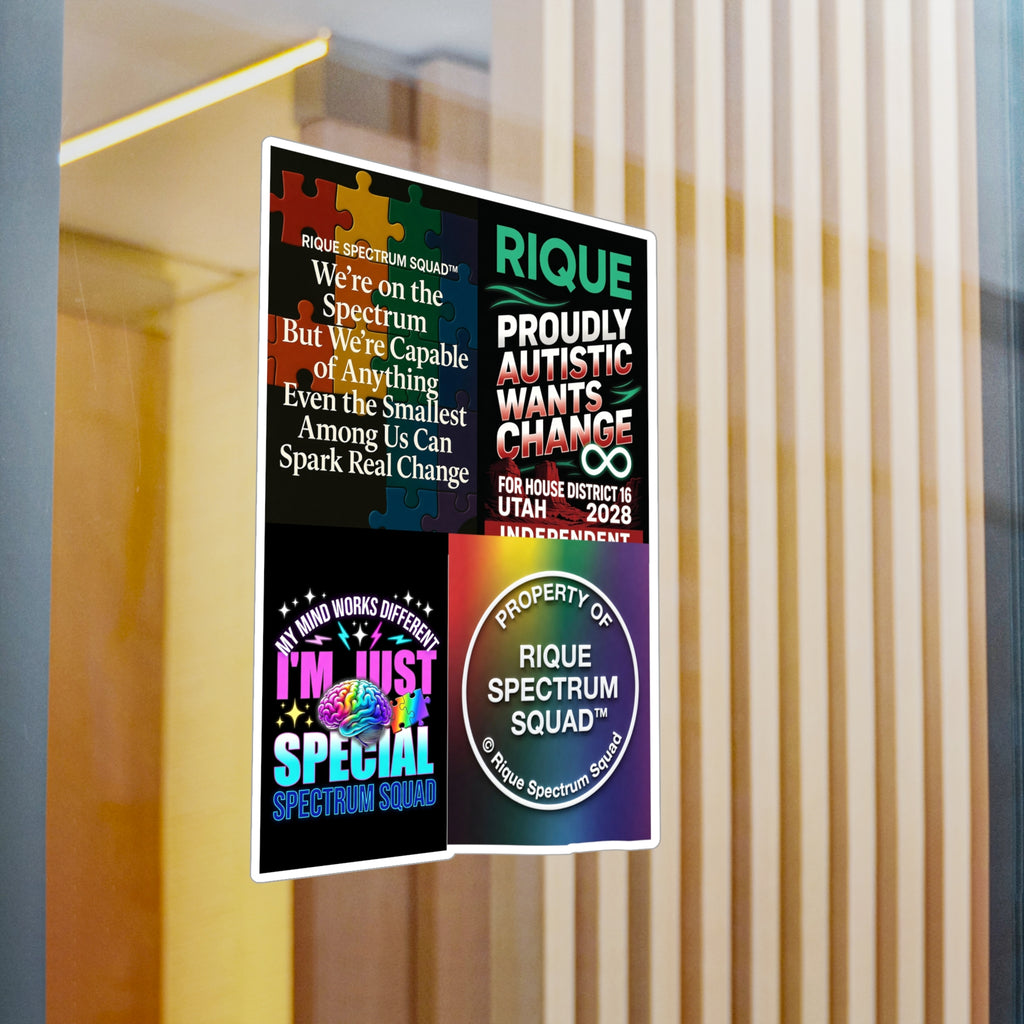Autism Pride Kiss-Cut Vinyl Decal Sheet — Rique Spectrum Squad Stickers (Window-Ready)