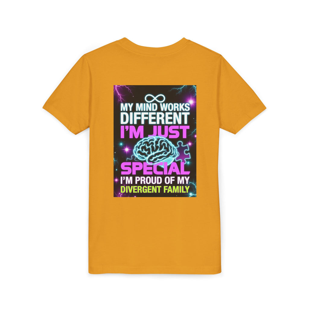 Youth Tee - "My Mind Works Different I'm Just Special" Divergent Family Pride