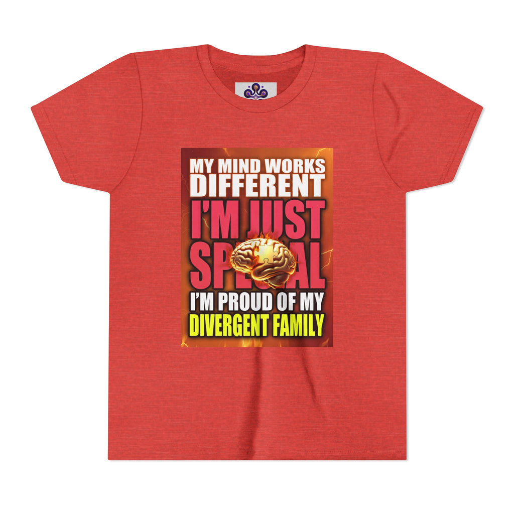 Youth Tee - "My Mind Works Different I'm Just Special" Divergent Family Pride