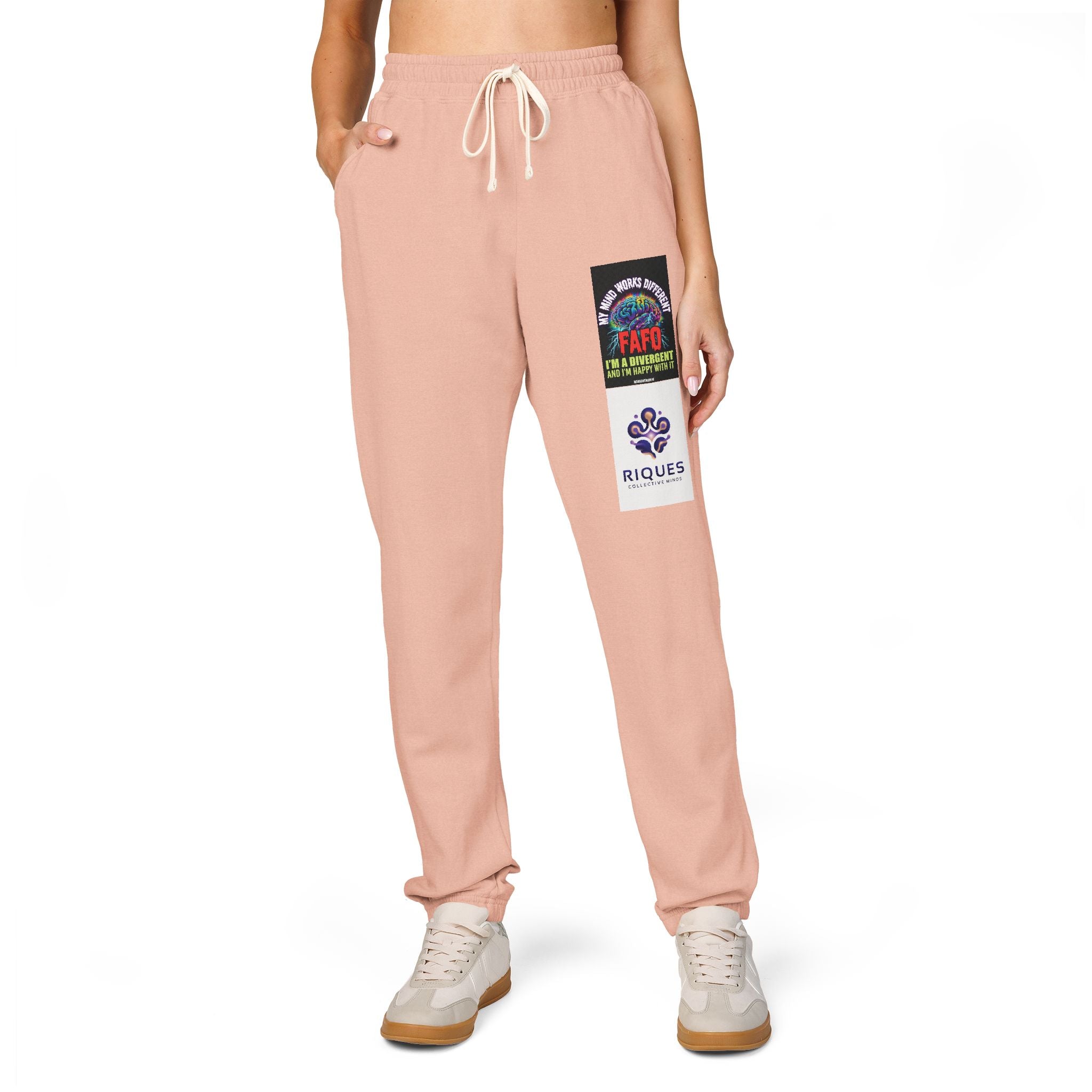 Sweatpants — Patchwork Floral 'Good Vibes' Fleece Joggers