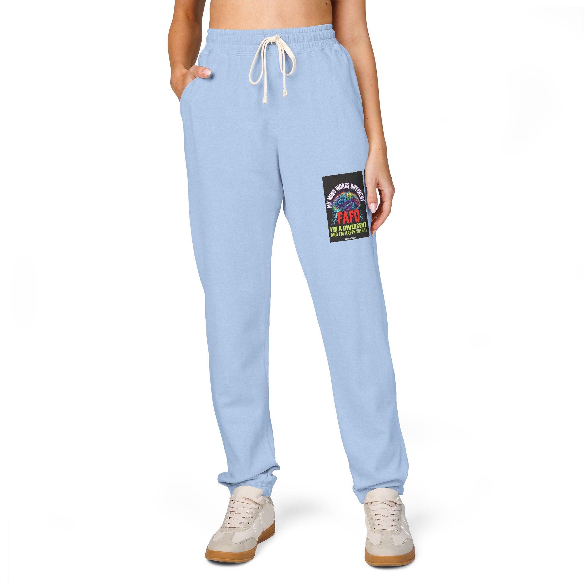 Sweatpants — Patchwork Floral 'Good Vibes' Fleece Joggers