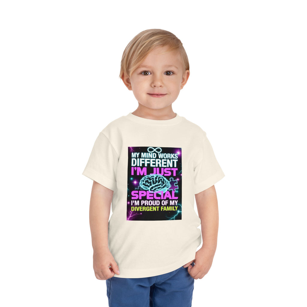 Toddler Tee — "My Mind Works Different I'm Just Special" Autism Pride Shirt