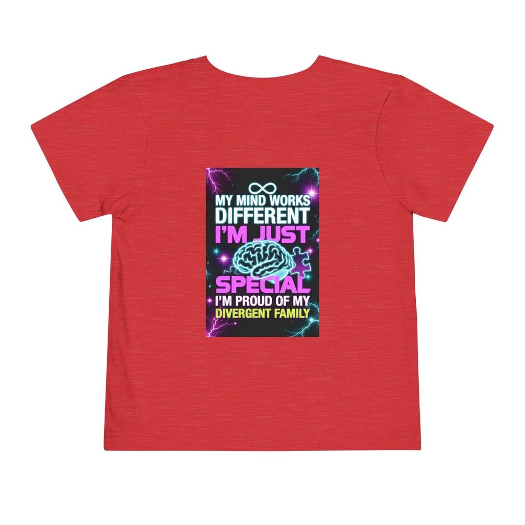 Toddler Tee — "My Mind Works Different, I’m Just Special" Autism Proud Kids Shirt