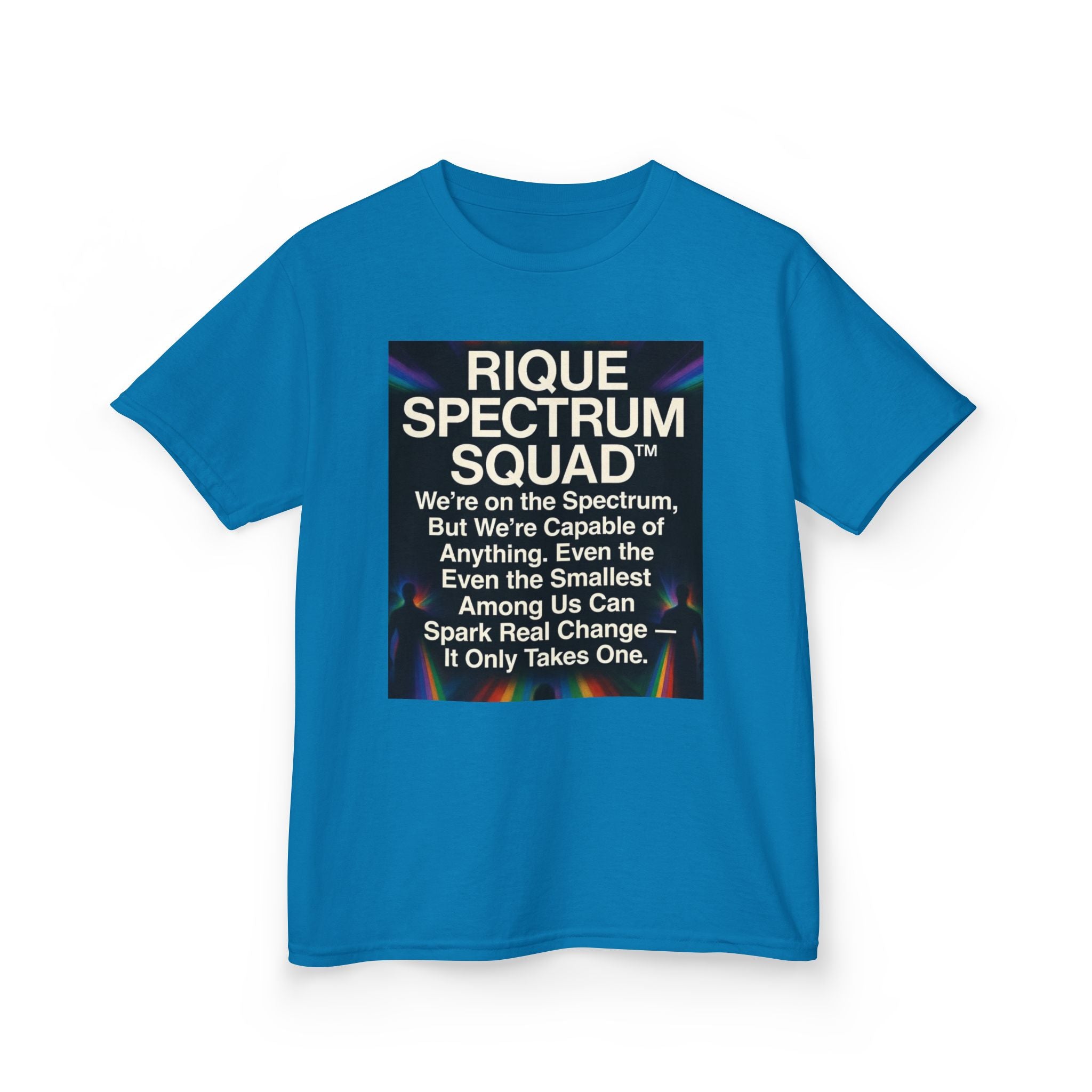 Kids Spectrum Squad Tee — "I Go Into The Fire" Phoenix Resilience Shirt