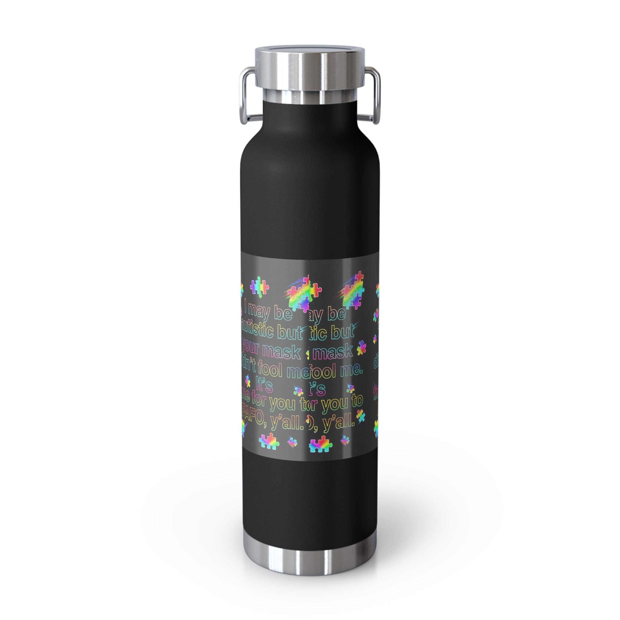Autism Awareness 22oz Copper Vacuum Insulated Bottle – Puzzle Heart Design