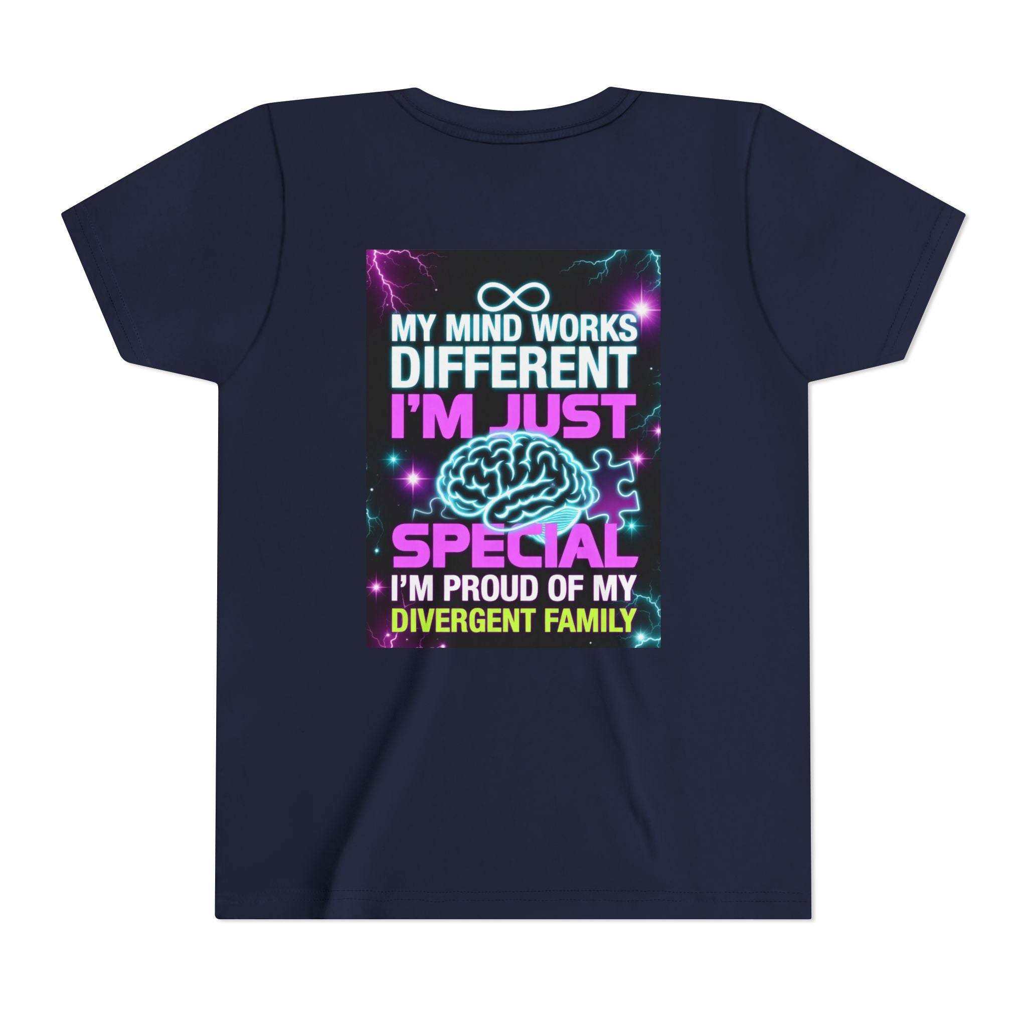 Youth Tee - "My Mind Works Different I'm Just Special" Divergent Family Pride