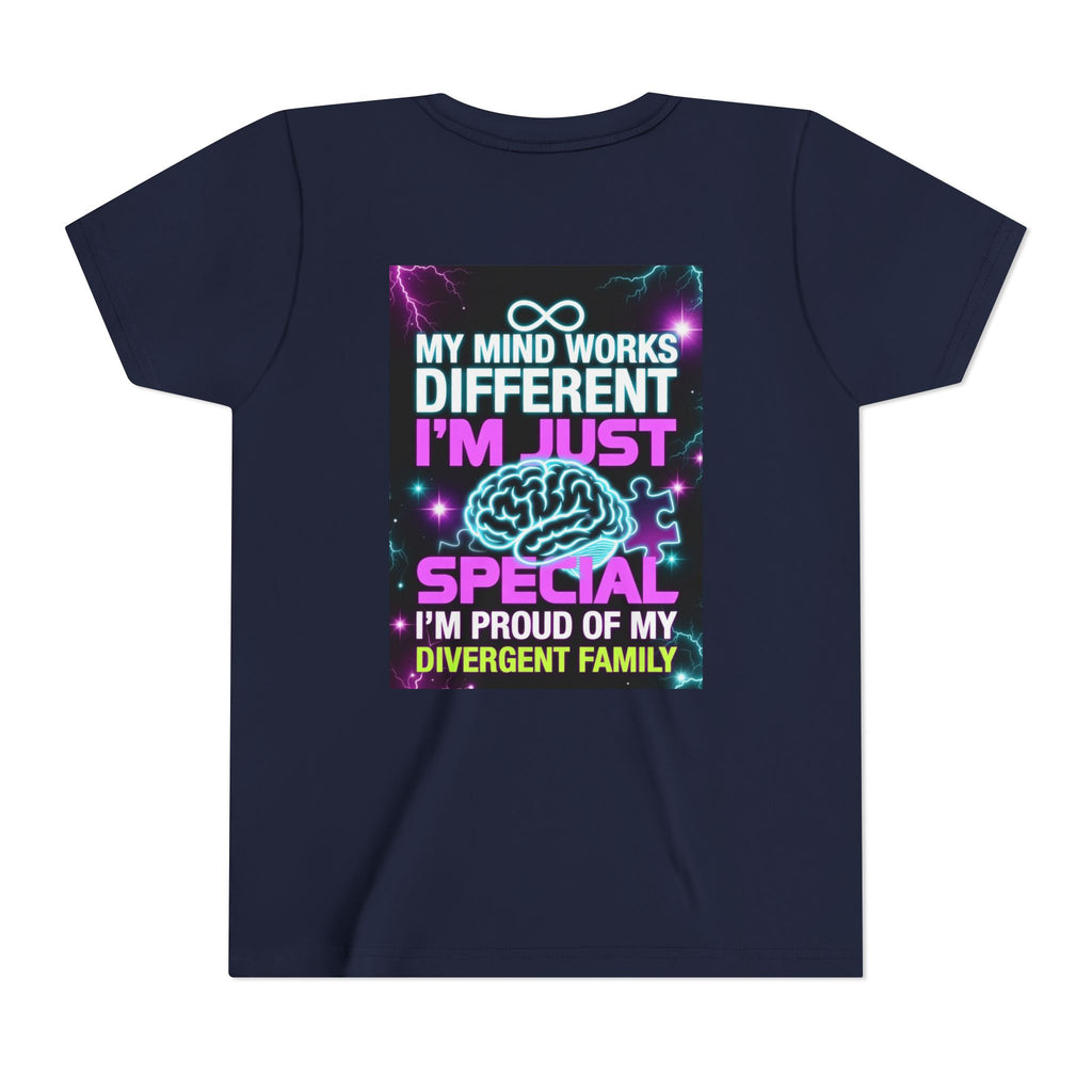 Youth Tee - "My Mind Works Different I'm Just Special" Divergent Family Pride