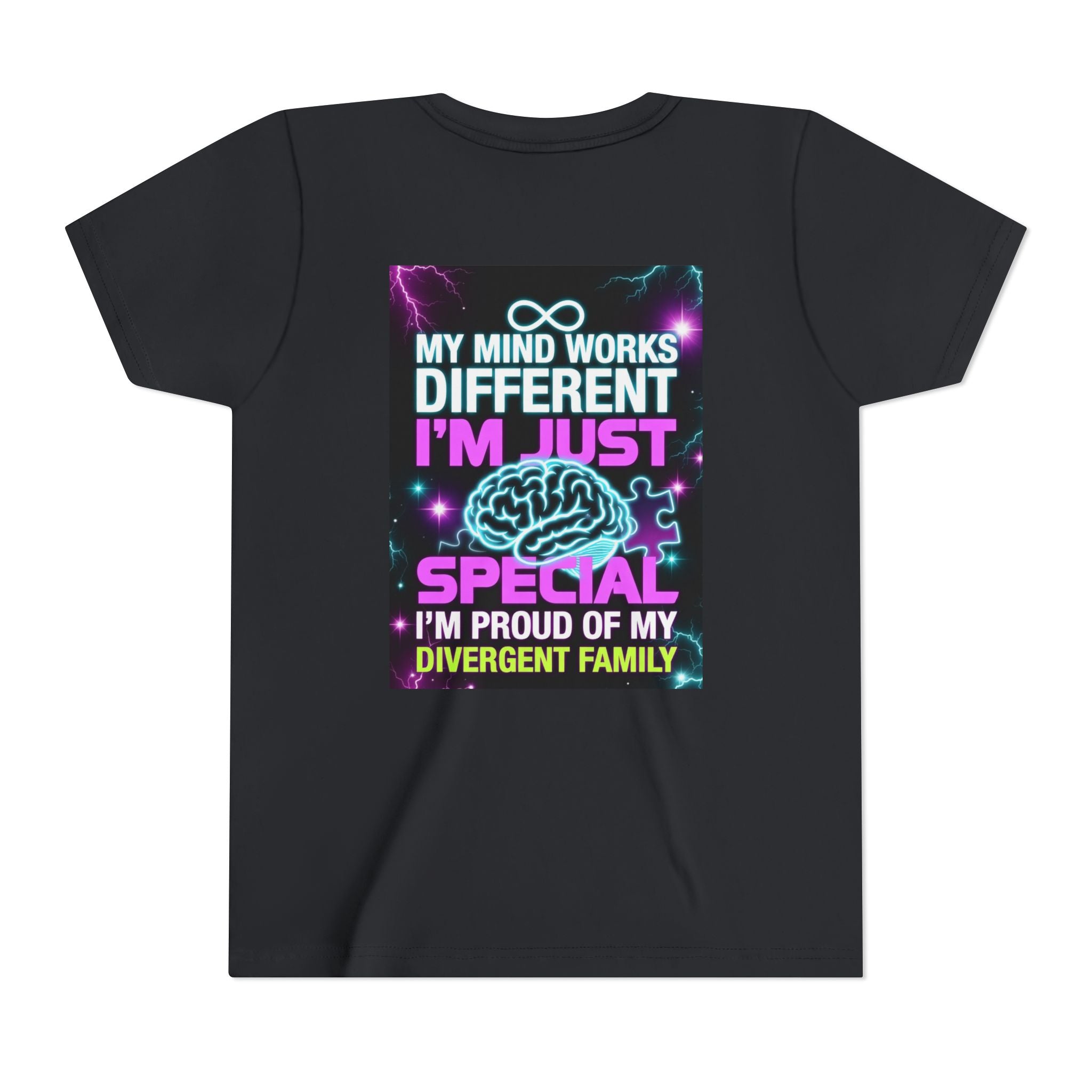 Youth Tee - "My Mind Works Different I'm Just Special" Divergent Family Pride
